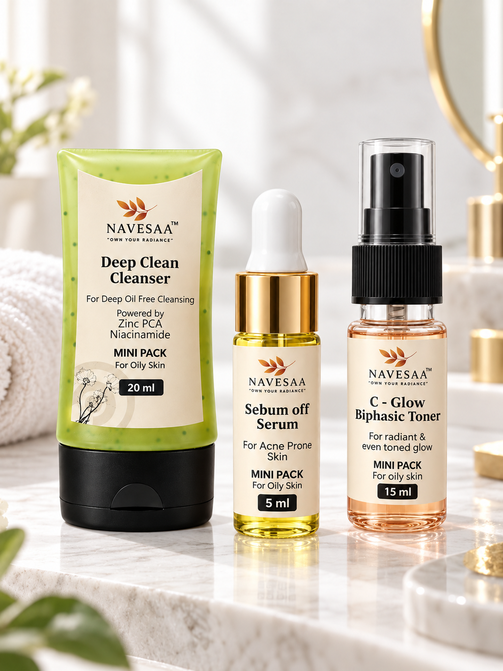 Oily Skin Mini Combo Set Cleanser, Toner & Serum